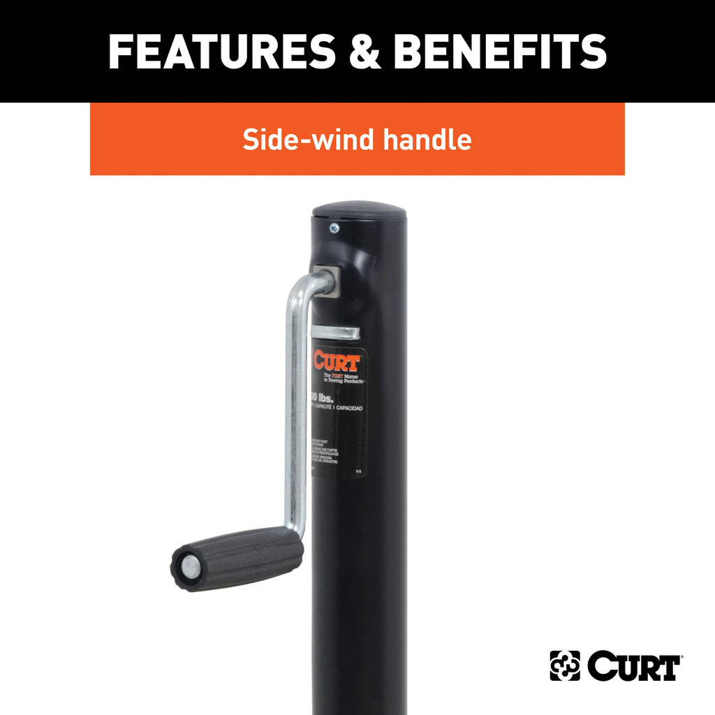 CURT 28204 A-Frame Jack with Side Handle (2,000 lbs, 14-1/2" Travel)