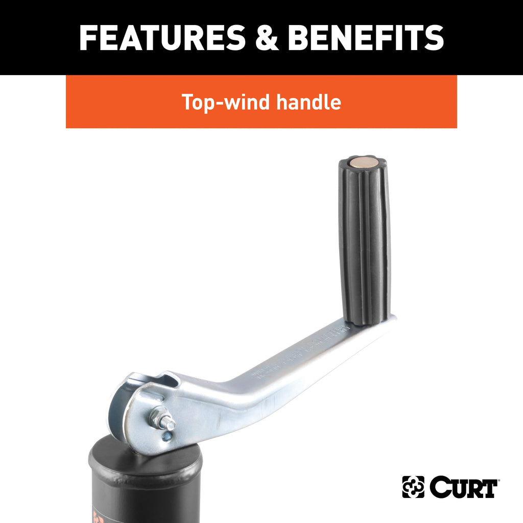 CURT 28250 A-Frame Jack with Top Handle (5,000 lbs, 14" Travel)
