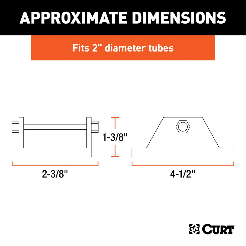 CURT 28270 Bolt-On Jack Foot (Fits 2" Tube, 2,000 lbs.)