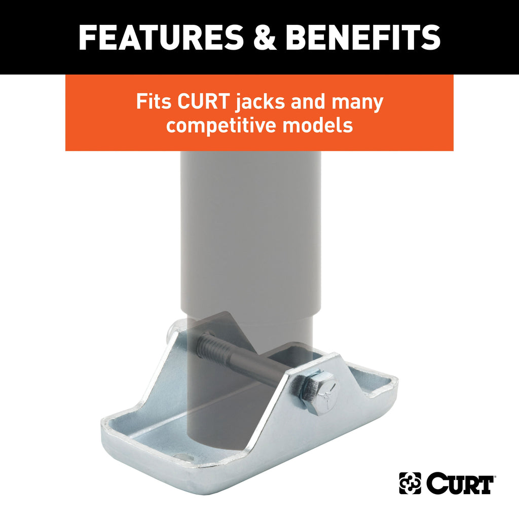 CURT 28271 Bolt-On Jack Foot (Fits 2" Tube, 2,000 lbs, Packaged)