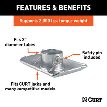 Load image into Gallery viewer, CURT 28272 Pin-On Jack Foot (Fits 2" Tube, 2,000 lbs, 1-11/16" Height)