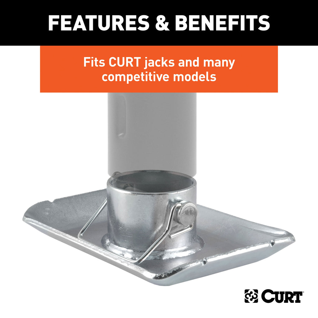 CURT 28272 Pin-On Jack Foot (Fits 2" Tube, 2,000 lbs, 1-11/16" Height)