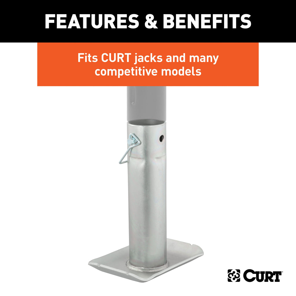 CURT 28275 Pin-On Jack Foot (Fits 2" Tube, 2,000 lbs, 8-1/2" Height, Packaged)