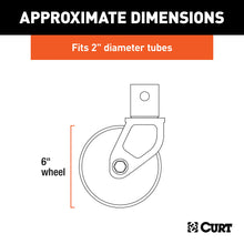 Load image into Gallery viewer, CURT 28277 6" Jack Caster (Fits 2" Tube, 1,200 lbs, Packaged)