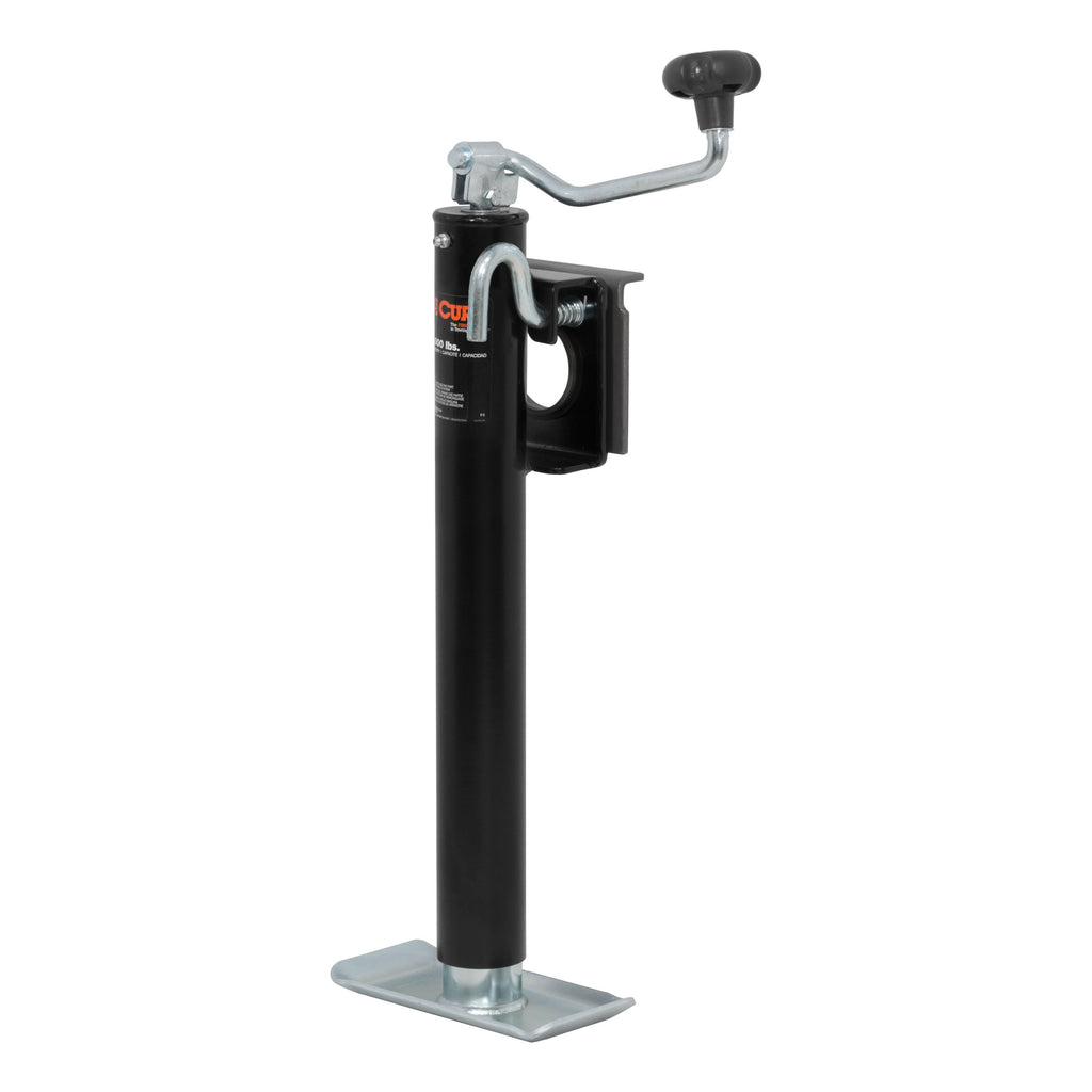 CURT 28304 Bracket-Mount Swivel Jack with Top Handle (2,000 lbs, 15" Travel)
