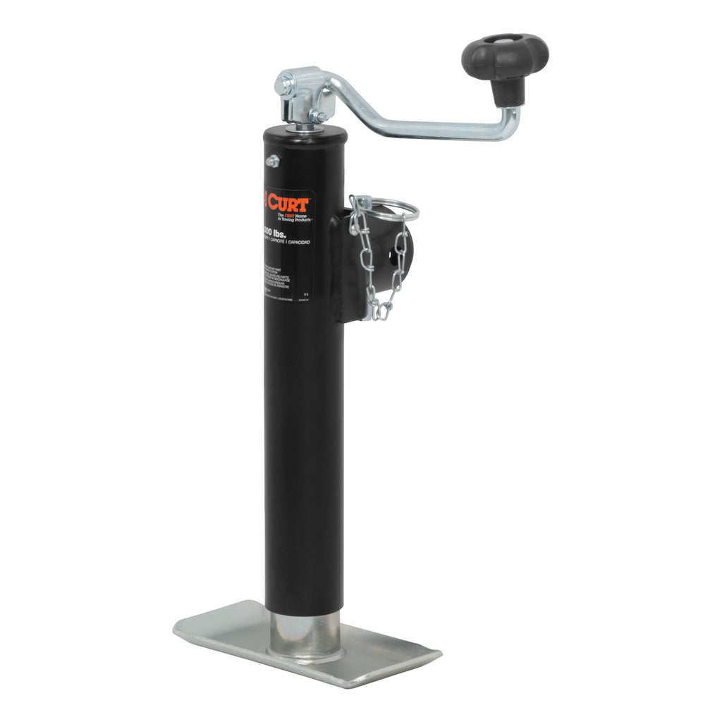 CURT 28320 Pipe-Mount Swivel Jack with Top Handle (2,000 lbs, 10" Travel)