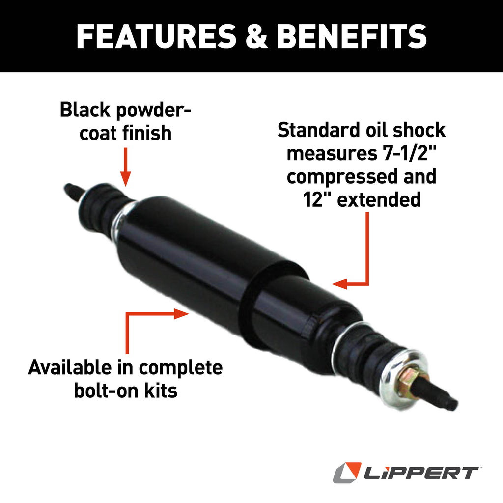 CURT 283271 Standard Replacement Shock, Black