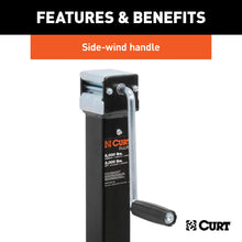 Load image into Gallery viewer, CURT 28359 Direct-Weld Square Jack with Side Handle (5,000 lbs, 15" Travel)