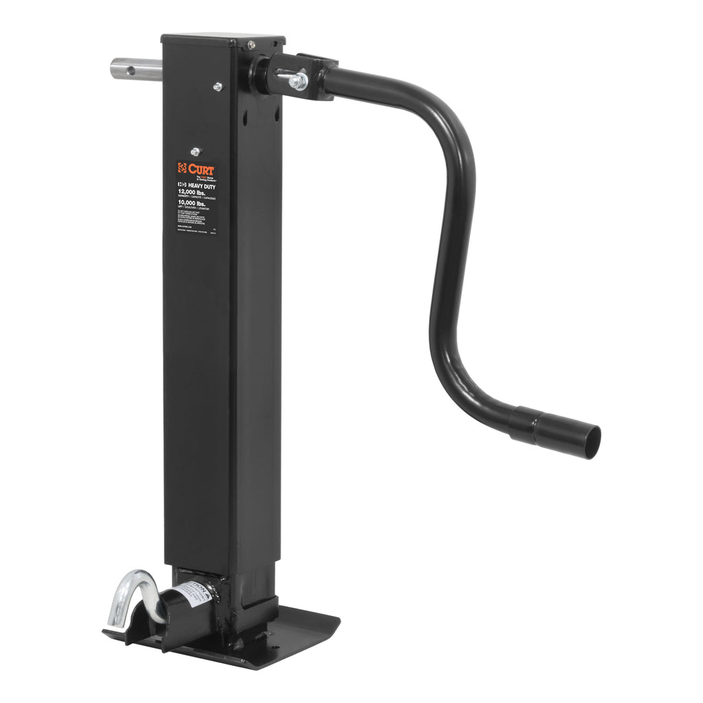 CURT 28512 Direct-Weld Square Jack with Side Handle (12,000 lbs, 12-1/2" Travel)