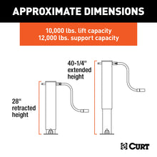 Load image into Gallery viewer, CURT 28512 Direct-Weld Square Jack with Side Handle (12,000 lbs, 12-1/2" Travel)