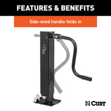 Load image into Gallery viewer, CURT 28512 Direct-Weld Square Jack with Side Handle (12,000 lbs, 12-1/2" Travel)