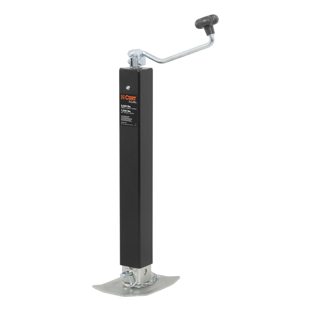 CURT 28570 Direct-Weld Square Jack with Top Handle (8,000 lbs, 15" Travel)