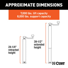Load image into Gallery viewer, CURT 28570 Direct-Weld Square Jack with Top Handle (8,000 lbs, 15" Travel)