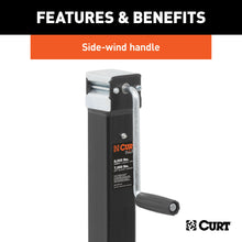 Load image into Gallery viewer, CURT 28575 Direct-Weld Square Jack with Side Handle (8,000 lbs, 15" Travel)