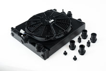 Load image into Gallery viewer, CSF Cooling - Racing &amp; High Performance Division 2858XB Universal Half Radiator - Evo 7/8/9 / 92-00 Civic - w/ SPAL Fan &amp; Shroud - Black for Select Honda Civic, Mitsubishi Lancer