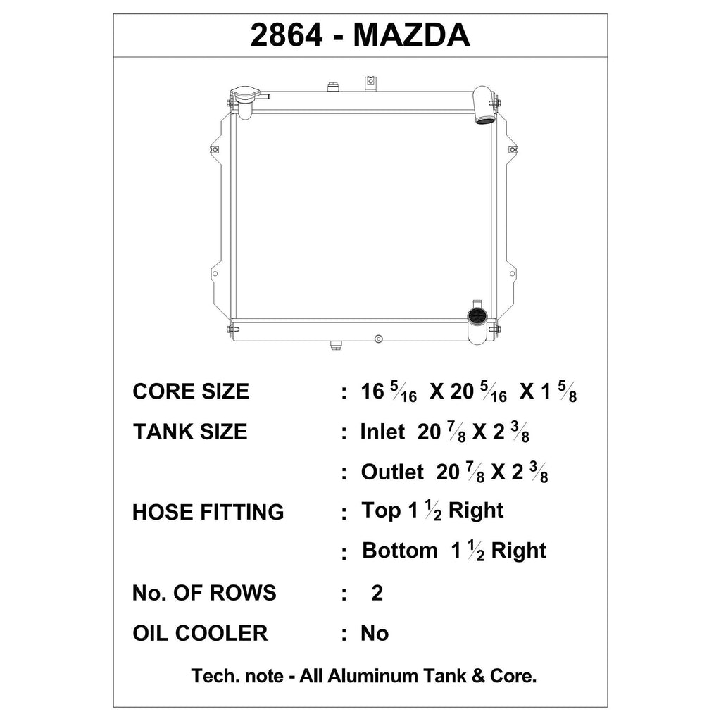 CSF Cooling - Racing & High Performance Division 2864 CSF 2864 - 89-91 Mazda FC RX-7 Radiator (Discontinued)