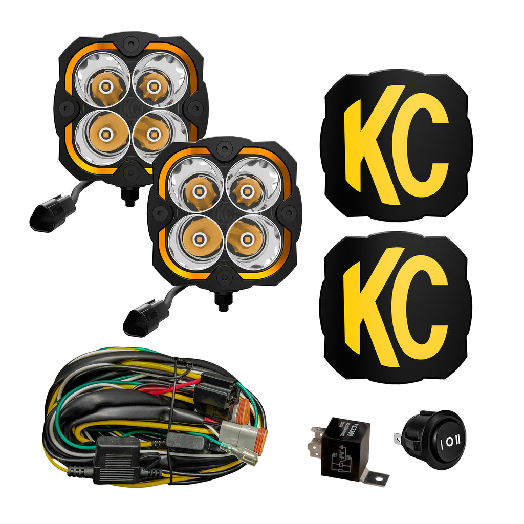 KC HiLiTES 286 KC FLEX ERA 4 LED 5in Spot 2-Light System Universal