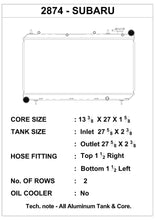 Load image into Gallery viewer, CSF Cooling - Racing &amp; High Performance Division 2874 93-98 Subaru Impreza (Incl. Outback Sport) All-Aluminum Radiator (Discontinued) for Select Subaru Impreza