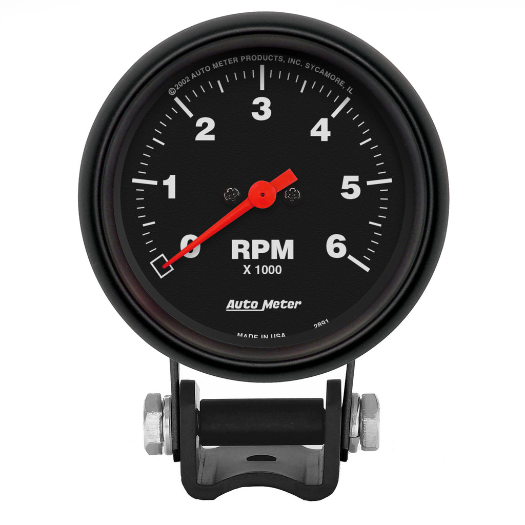 AutoMeter 2891 GAUGE, TACHOMETER, 2 5/8", 6K RPM, PEDESTAL, Z-SERIES