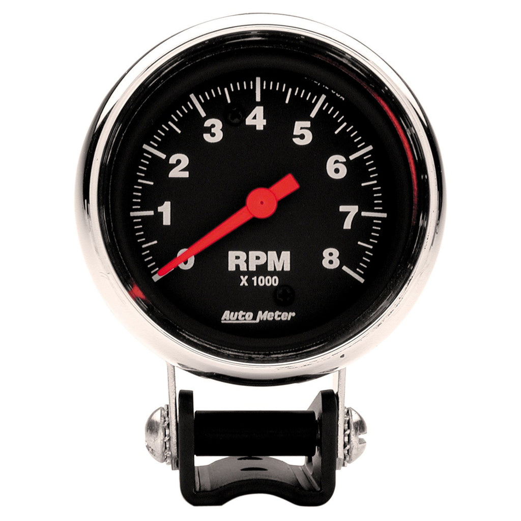 AutoMeter 2893 GAUGE, TACHOMETER, 2 5/8", 8K RPM, PEDESTAL, TRADITIONAL CHROME