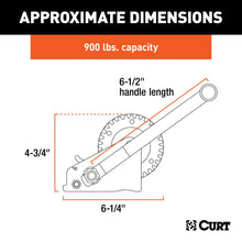 Load image into Gallery viewer, CURT 29423 Hand Crank Winch (900 lbs, 6-1/2" Handle)