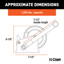 Load image into Gallery viewer, CURT 29424 Hand Crank Winch (1,200 lbs, 7-1/2" Handle)