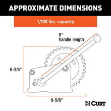 Load image into Gallery viewer, CURT 29427 Hand Crank Winch (1,700 lbs, 8" Handle)