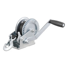 Load image into Gallery viewer, CURT 29435 Hand Crank Winch with 20' Strap (1,400 lbs, 7-1/2" Handle)