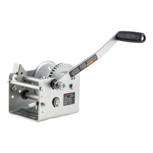 Load image into Gallery viewer, CURT 29520 Hand-Crank 2-Speed Winch, 2,000 lbs, 10.25:1 Low Gear Ratio, 10.6" Handle