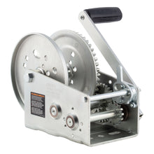 Load image into Gallery viewer, CURT 29532 Hand-Crank 2-Speed Winch, 3,200 lbs, 17.5:1 Low Gear Ratio, 9.6" Handle