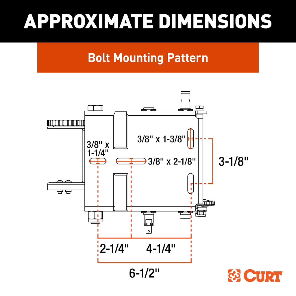 CURT 29538 Hand-Crank 2-Speed Winch, 3,800 lbs, 15.8:1 Low Gear Ratio, 9.6" Handle