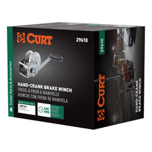 Load image into Gallery viewer, CURT 29610 Hand-Crank Brake Winch, 1,000 lbs, 4.2:1 Gear Ratio, 7" Handle