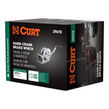 Load image into Gallery viewer, CURT 29615 Hand-Crank Brake Winch, 1,500 lbs, 5:1 Gear Ratio, 10.6" Handle