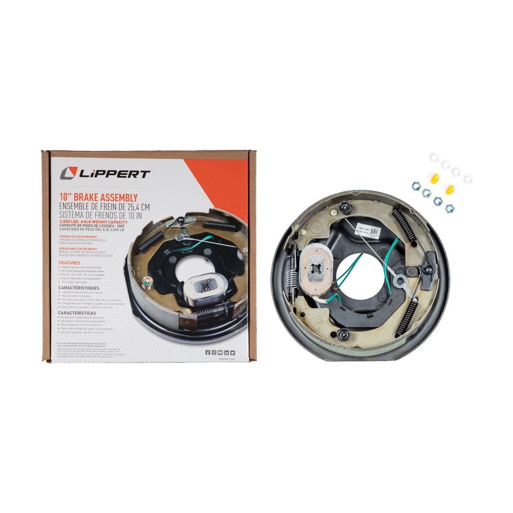 CURT 296649 Forward Self-Adjusting Trailer Brake Assembly, 10" x 2-1/4", 4 Bolt, Left