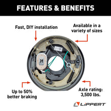 Load image into Gallery viewer, CURT 296650 Forward Self-Adjusting Trailer Brake Assembly, 10" x 2-1/4", 4 Bolt, Right
