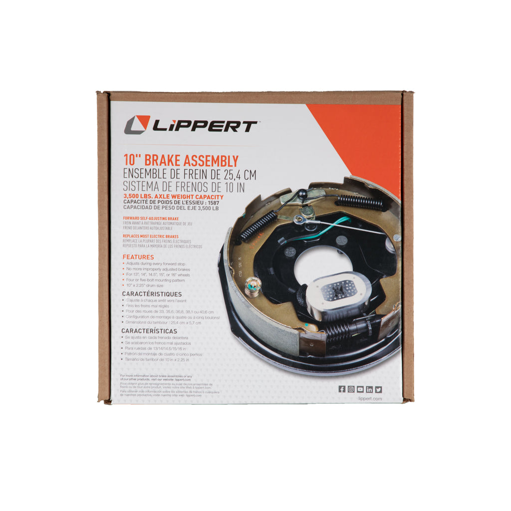 CURT 296650 Forward Self-Adjusting Trailer Brake Assembly, 10" x 2-1/4", 4 Bolt, Right