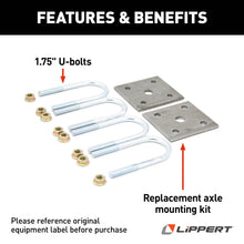 Load image into Gallery viewer, CURT 297426 Trailer Axle U-Bolt Mounting Kit, 2,200-lb. Axles, 1-3/4" Axle Tube, 3/8"-24
