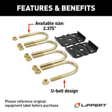 Load image into Gallery viewer, CURT 297427 Trailer Axle U-Bolt Mounting Kit, 3,500-lb. Axles, 2-3/8" Axle Tube, 1/2"-20