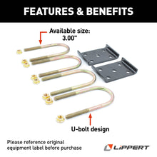 Load image into Gallery viewer, CURT 297429 Trailer Axle U-Bolt Mounting Kit, 4,400-lb. Axles, 3" Axle Tube, 1/2"-20 Thread