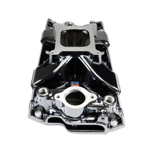 Load image into Gallery viewer, Edelbrock 2975-BP Victor Jr. 23 Degree Black Plasma Intake Manifold Small-Block Chevy
