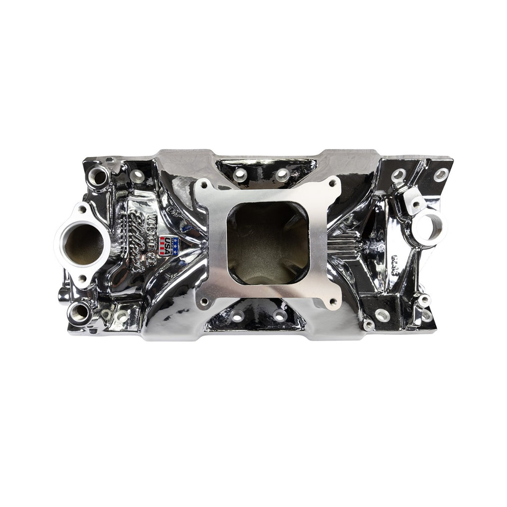 Edelbrock 2975-CP Victor Jr. 23 Degree Chrome Plasma Intake Manifold Small-Block Chevy