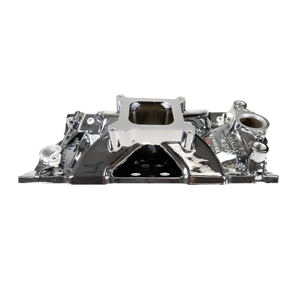 Edelbrock 2975-CP Victor Jr. 23 Degree Chrome Plasma Intake Manifold Small-Block Chevy