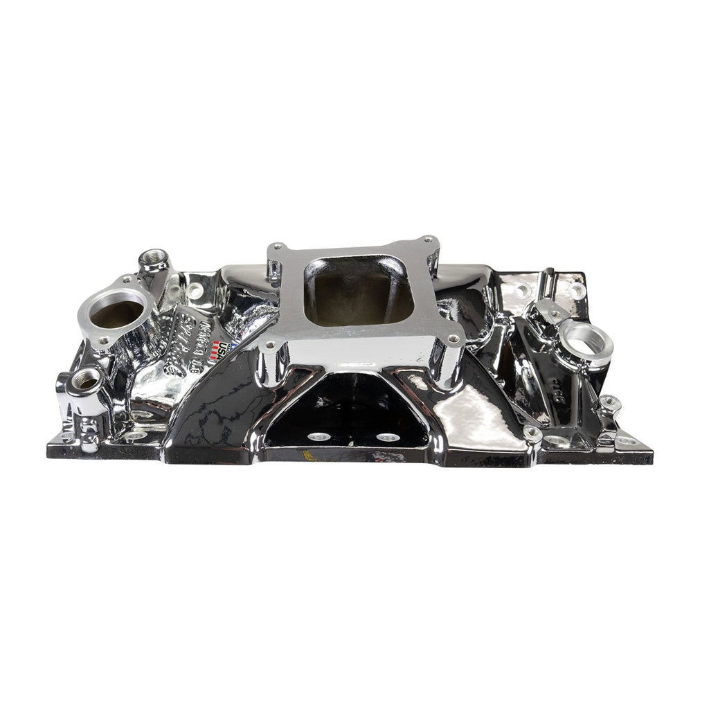 Edelbrock 2975-CP Victor Jr. 23 Degree Chrome Plasma Intake Manifold Small-Block Chevy