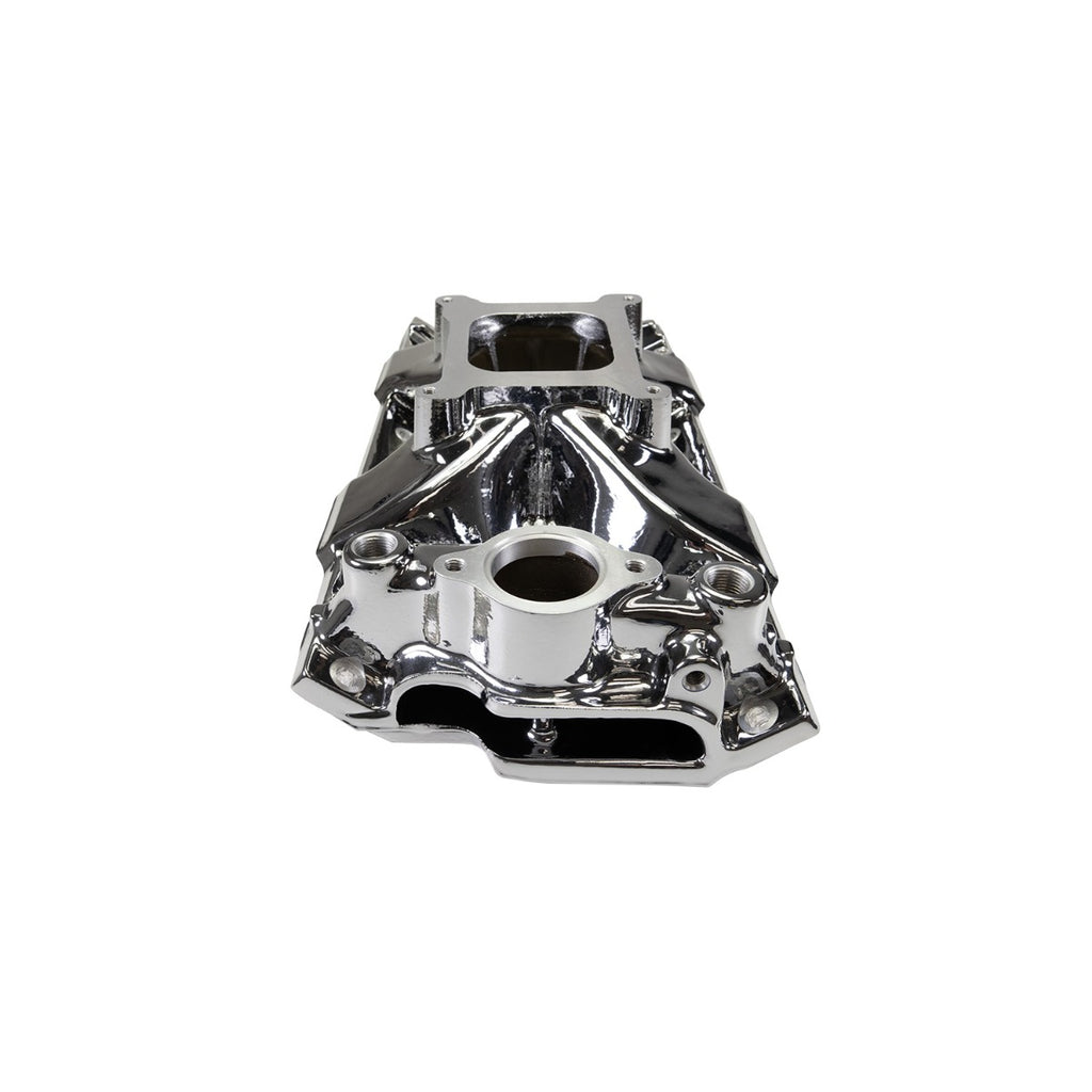 Edelbrock 2975-CP Victor Jr. 23 Degree Chrome Plasma Intake Manifold Small-Block Chevy