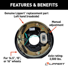 Load image into Gallery viewer, CURT 297956 Electric Trailer Brake Assembly, 10" x 2-1/4", 4 Bolt, 3,500-lb. Axles, Left