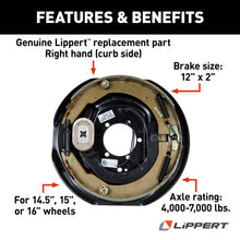 Load image into Gallery viewer, CURT 298276 Electric Trailer Brake Assembly, 12" x 2", 5 Bolt, 5,200-8,000-lb. Axles, Right