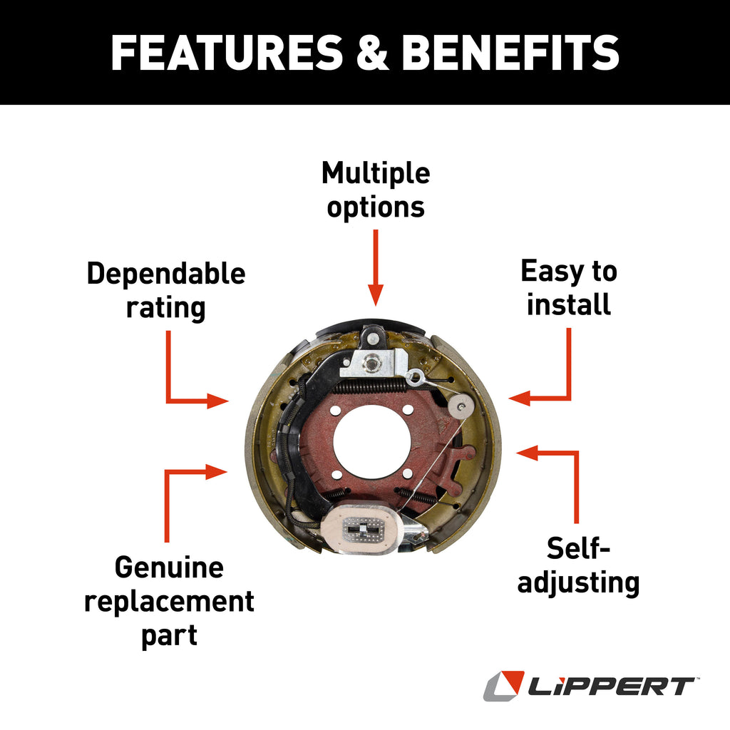 CURT 298277 Forward Self-Adjusting Trailer Brake Assembly, 12-1/4" x 3-3/8" 4 Bolt, Left