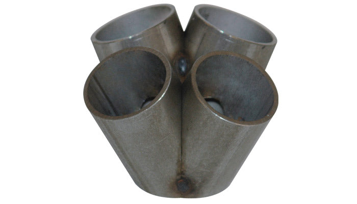 4-Into-1-Ss-Turbo-Mani-Collector-For-T25-T28-In-Flange-42Mm-Pipe-Od-3In-Tall-58Mm-X-45Mm-Out