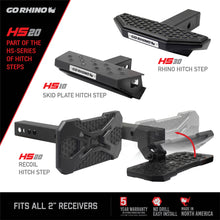 Load image into Gallery viewer, 2In-Hitch-Receivers-Universal-Fold-Down-Bumper-Step-Black