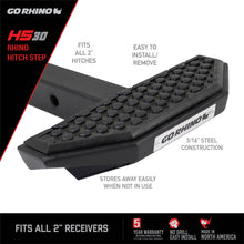 Load image into Gallery viewer, 2In-Hitch-Receivers-Universal-Hitch-Step-With-Hex-Pattern-Step-Pad-Black